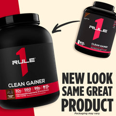 Rule 1 Clean Gainer ingredients panel showcasing full-spectrum protein blend