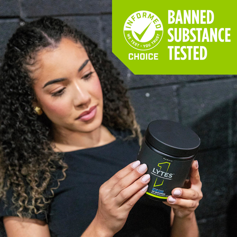 Rule 1 Lytes Informed Choice testing badge reinforces trusted hydration option.