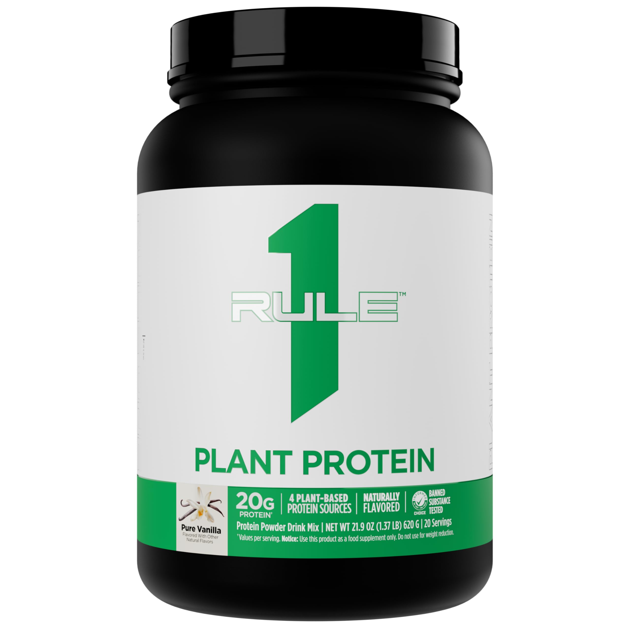 Rule 1 Plant Protein Vanilla container front view