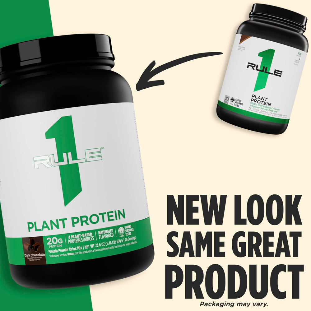 Shake or blend with Rule 1 Plant Protein Vanilla in a glass