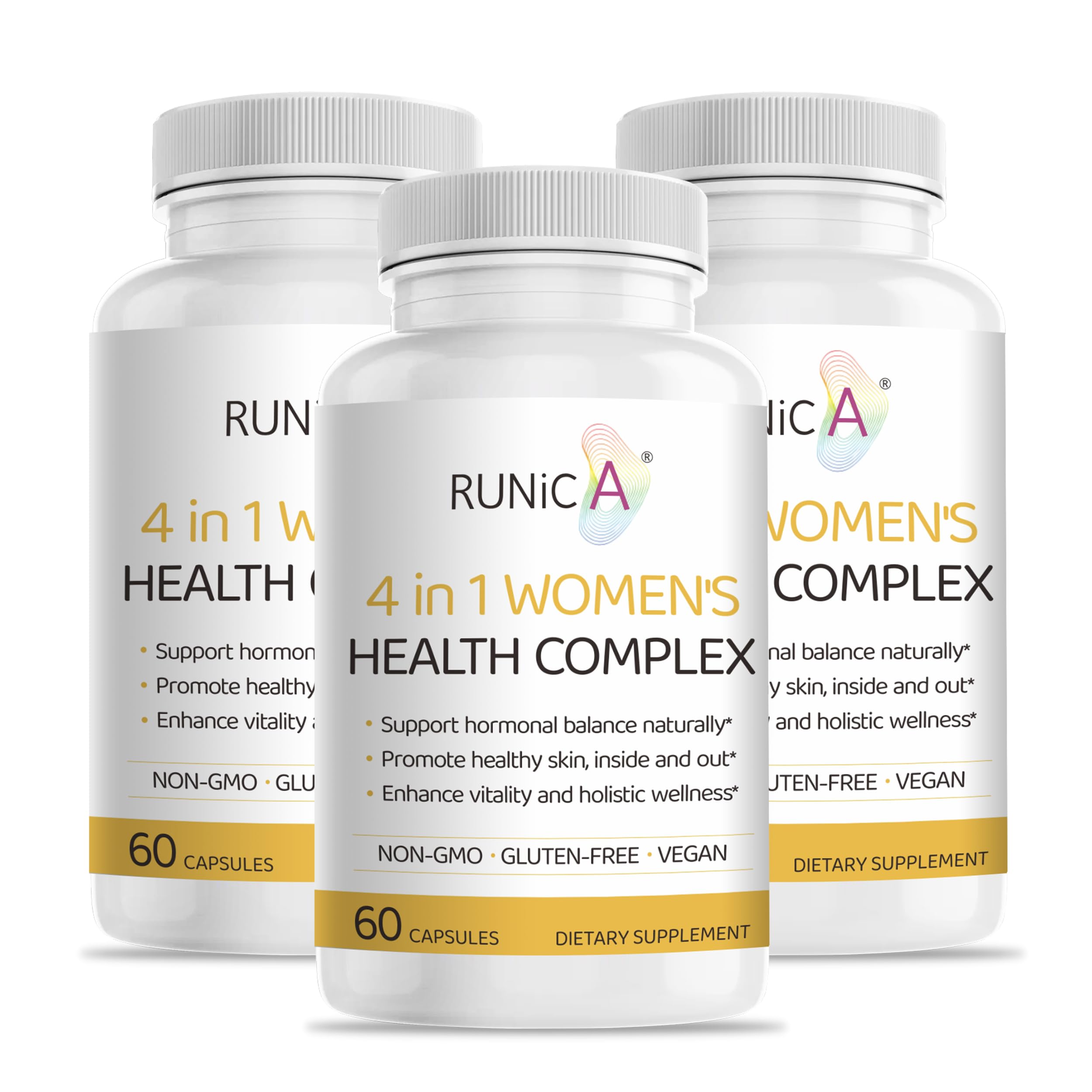 RUNICA 4-in-1 hormonal balance bottle front label