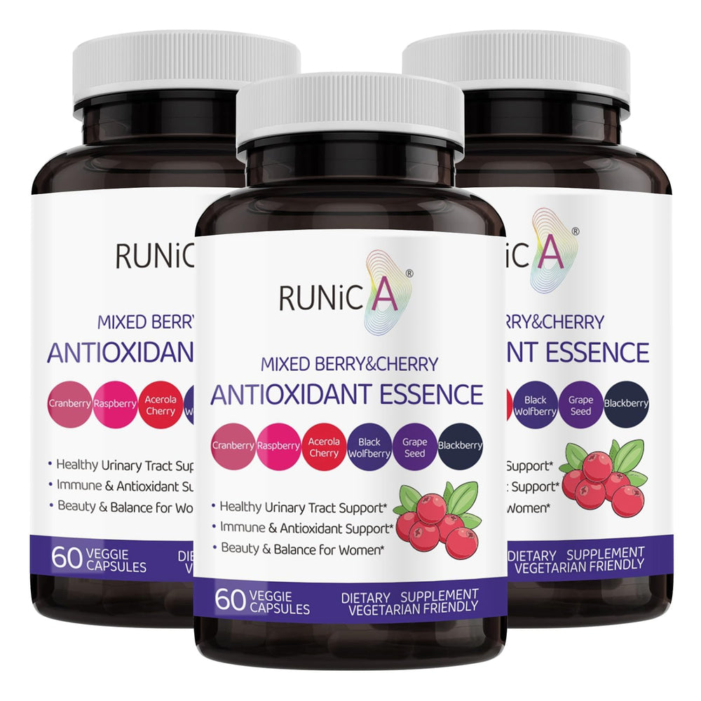 RUNICA front packaging showing 180 vegan capsules, clear product benefits