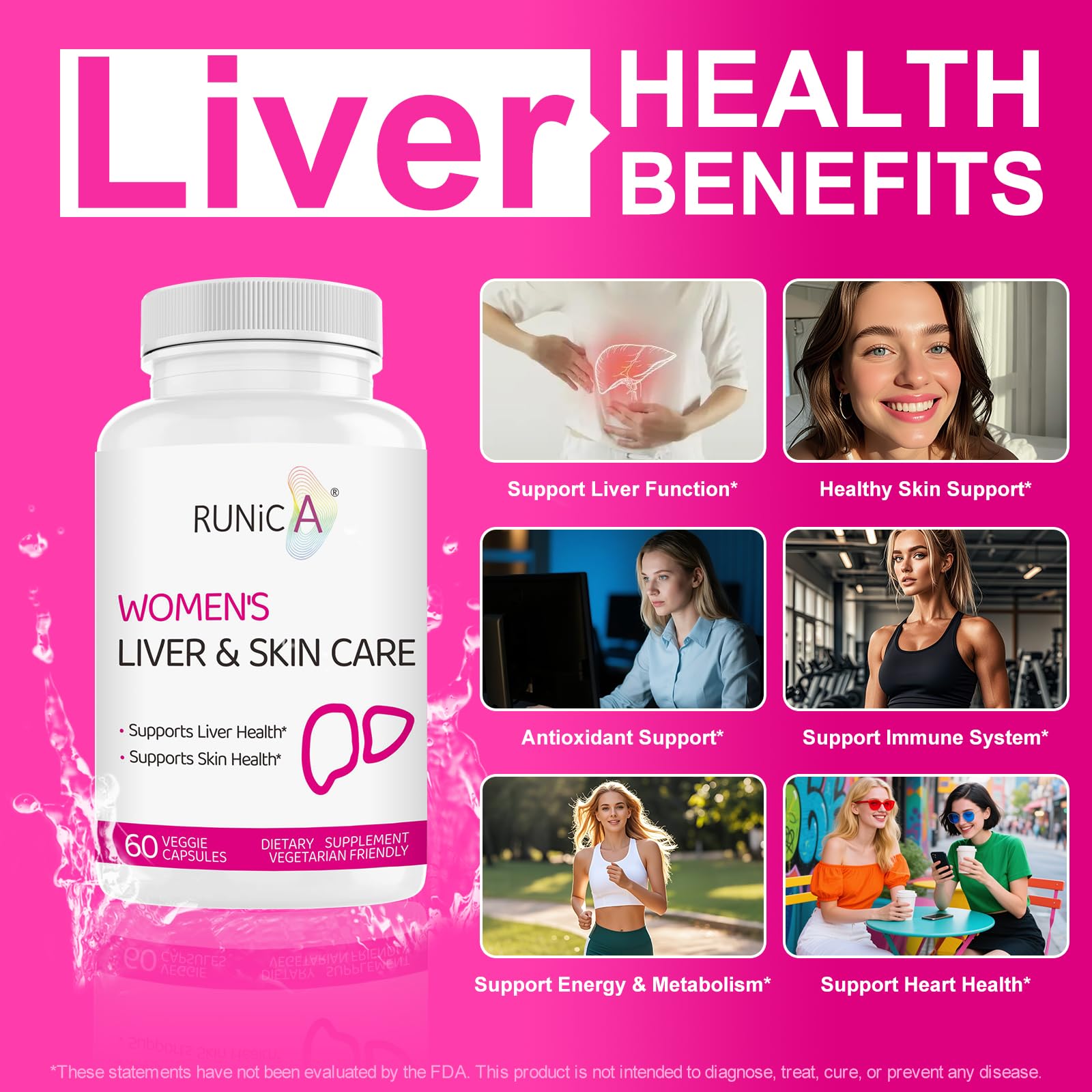RUNICA rose extract and L‑glutathione detail highlighting skin support