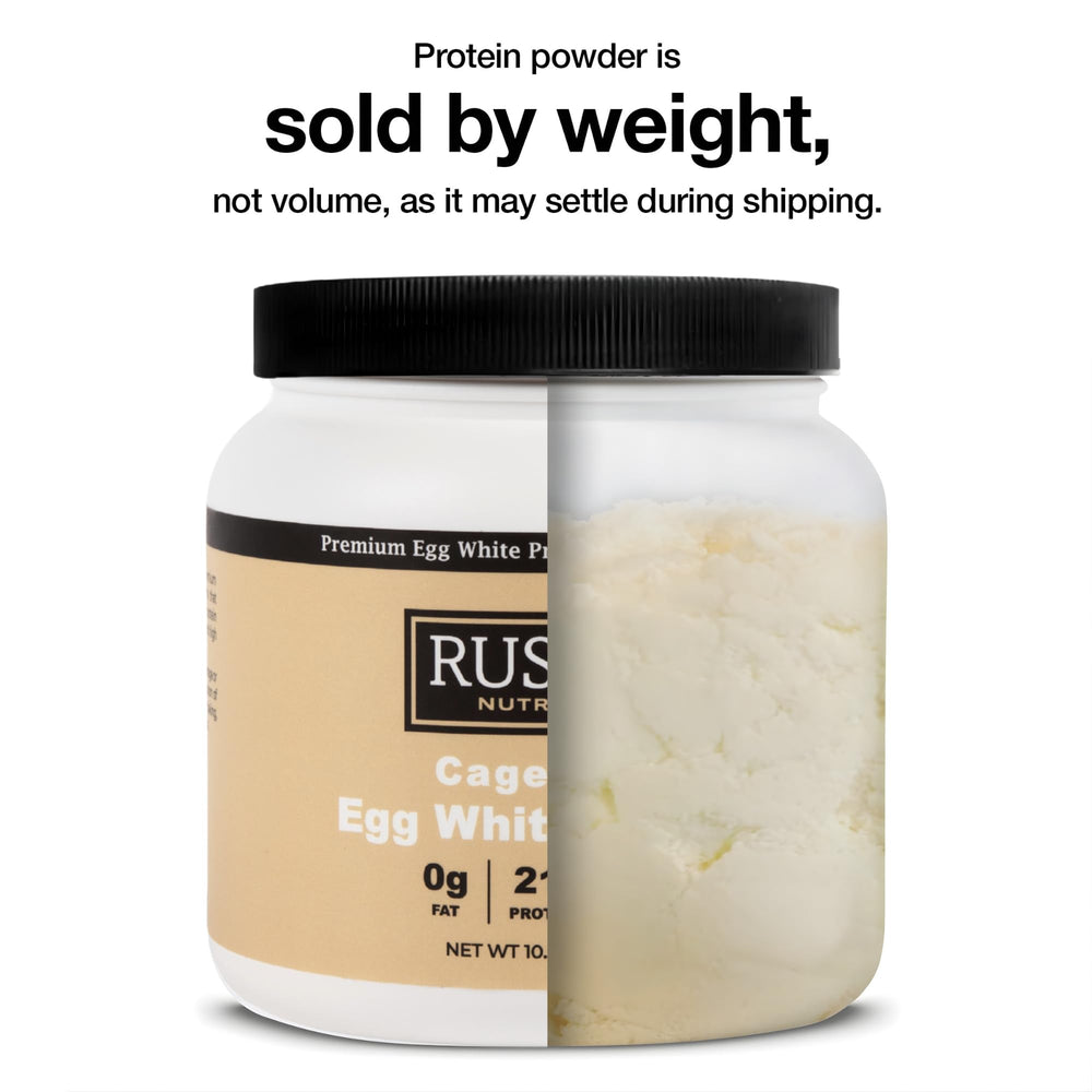 Pouring Rustic Nutrition egg white protein shake for a smooth, high-protein smoothie