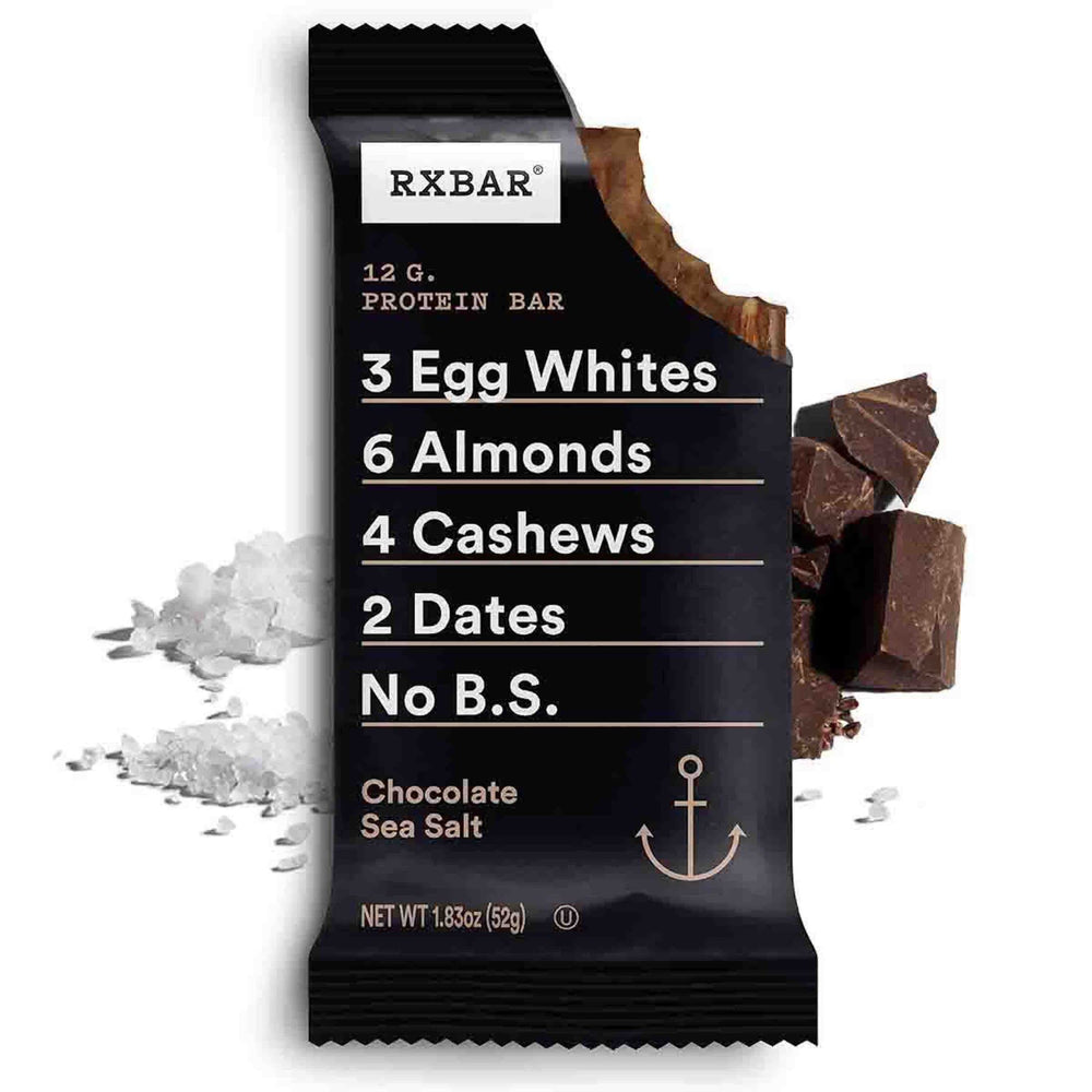 RXBAR Peanut Butter bar texture showcases crunchy nuts and date-based binder.