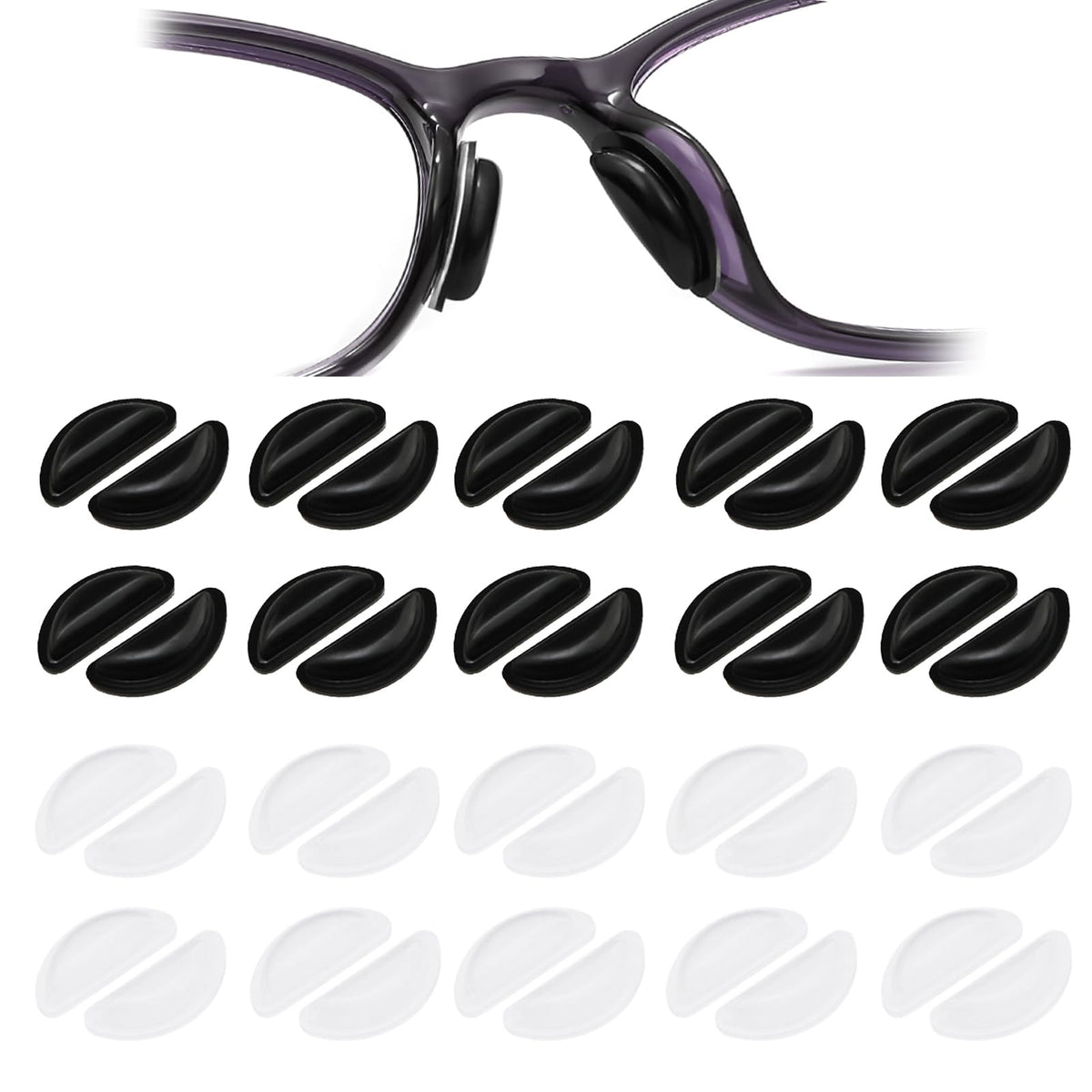 Ryetvok 20-pair anti-slip eyeglass nose pads packaging