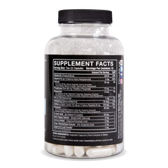 Nutrition facts and supplement details on the bottle label