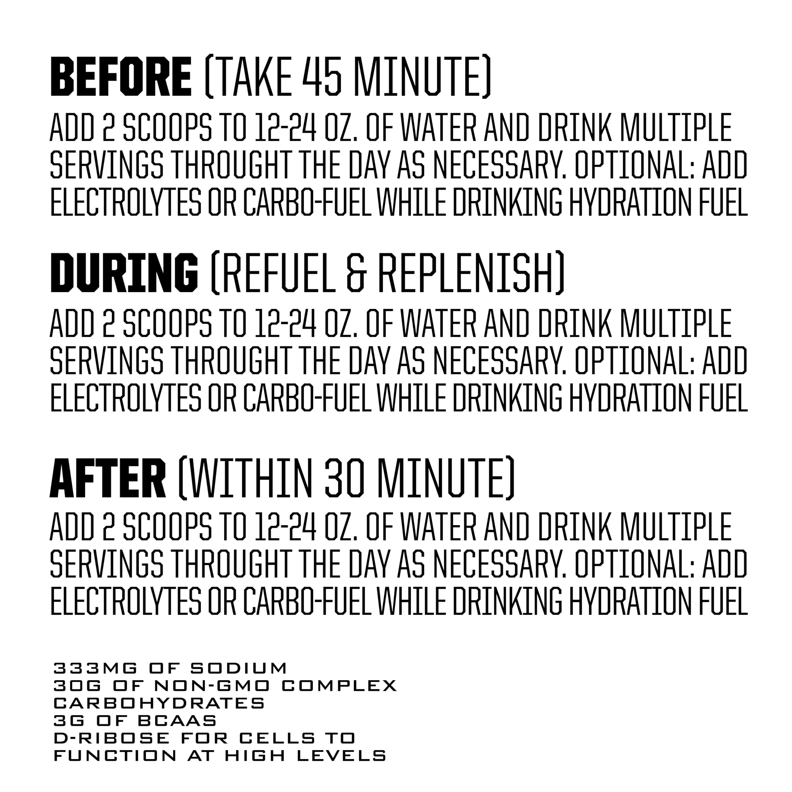 Ryno Power Hydration Fuel mix being poured for quick hydration between sets