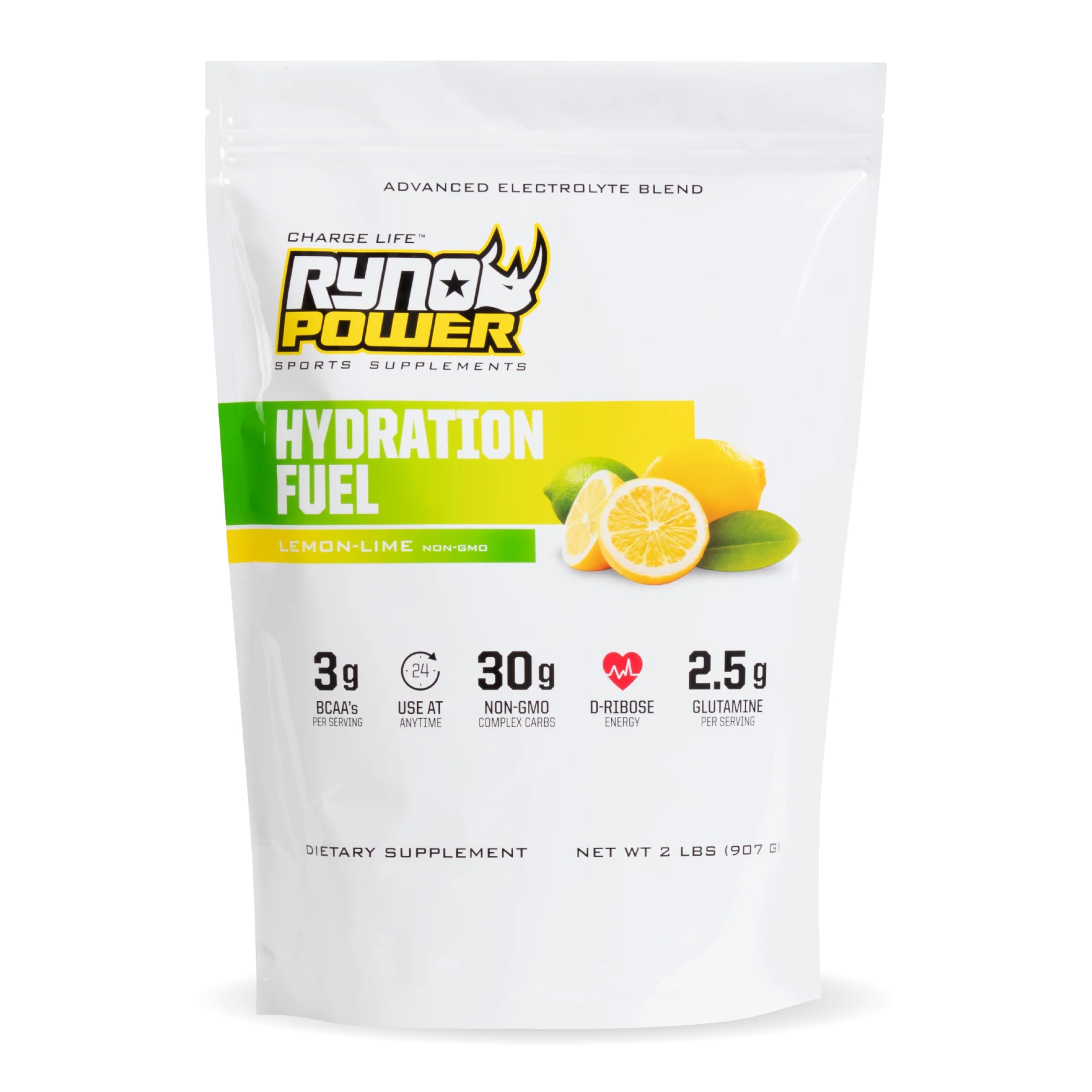 Ryno Power Hydration Fuel Lemon Lime bottle for on-the-go sustained energy