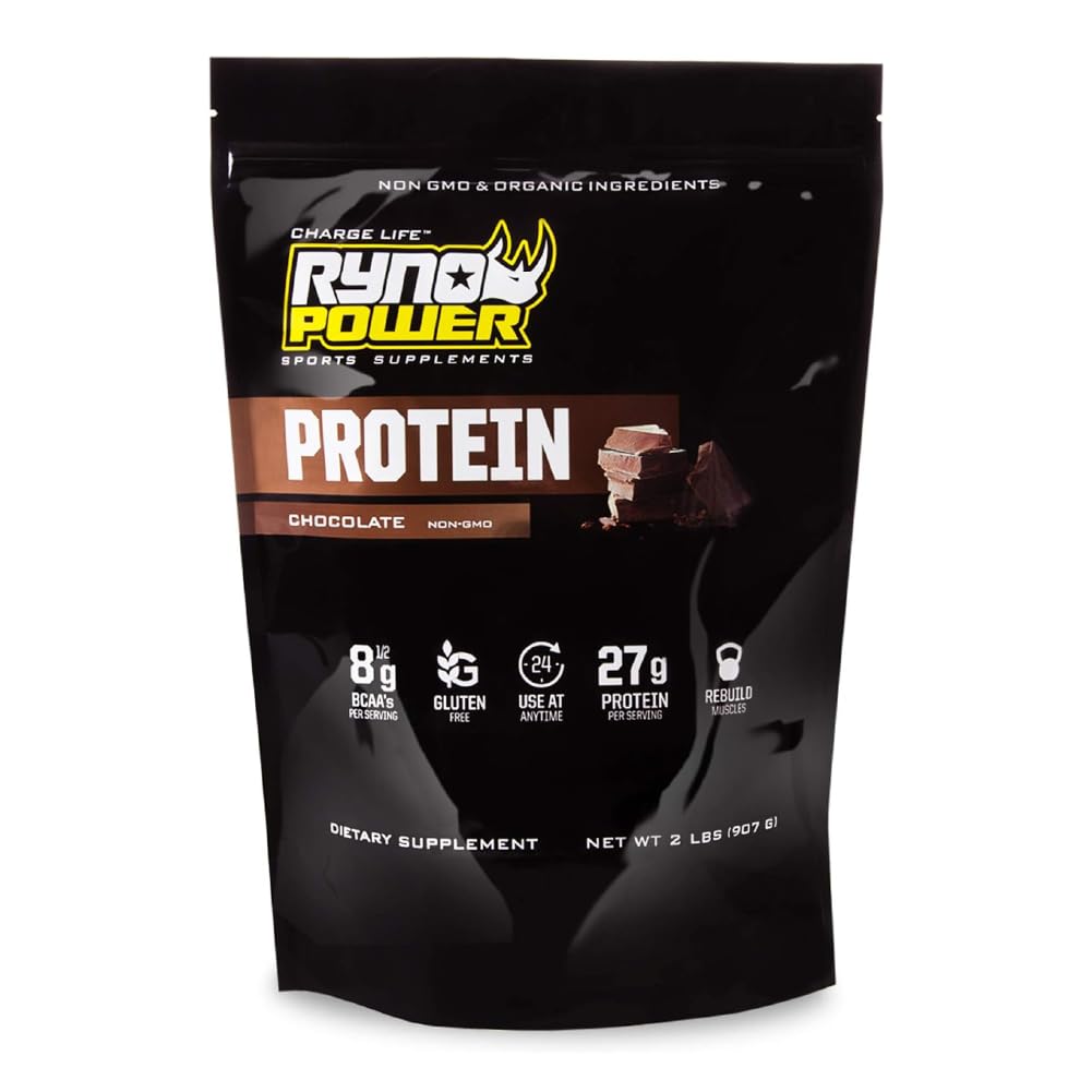Ryno Power All Natural Whey Protein Chocolate 2lb packaging front view