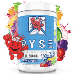 RYSE BCAA Focus Powder Kool-Aid Tropical Punch canister front label