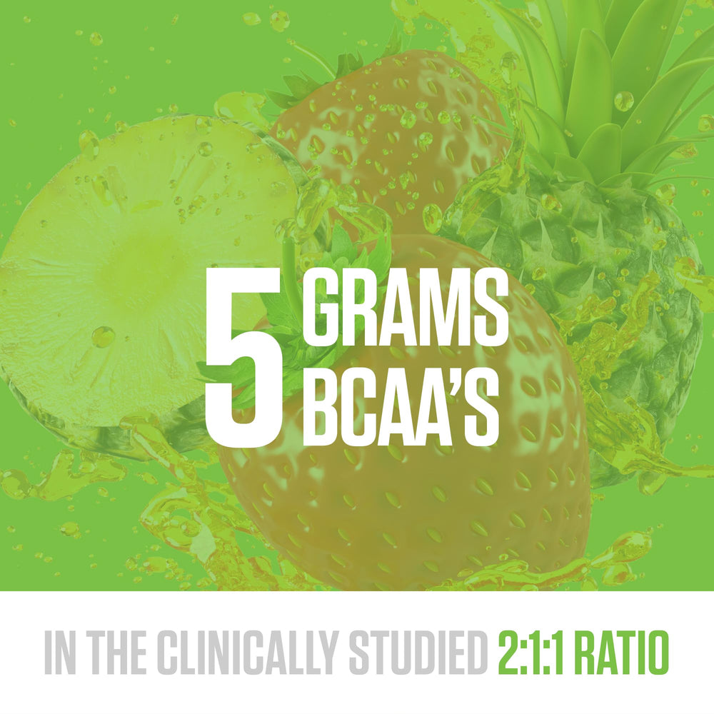 Nutrition label and ingredients on RYSE BCAA EAA Powder can