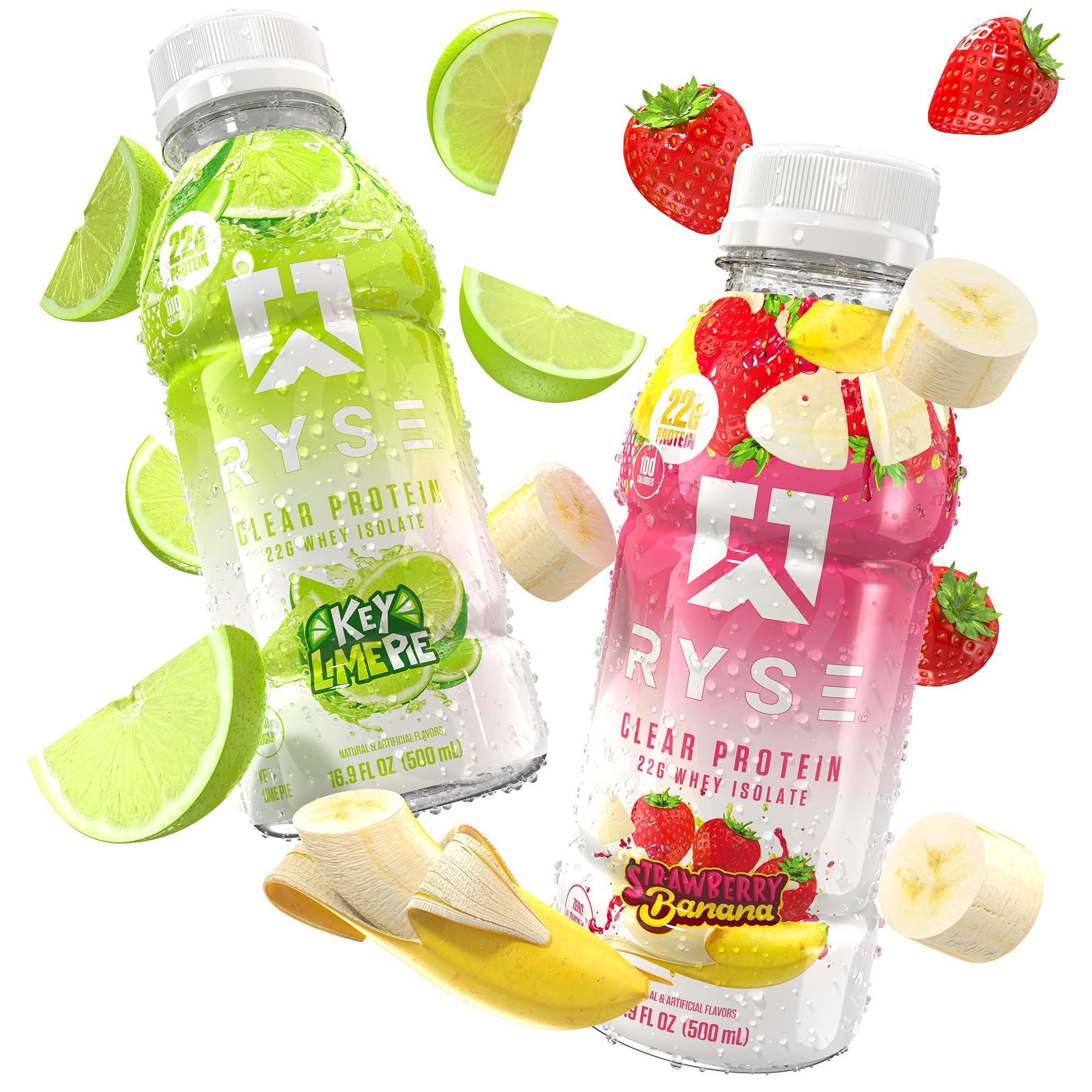 Back packaging view of RYSE Clear Protein Drink 12-pack