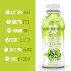RYSE Clear Protein Drink Key Lime Pie 12-pack box