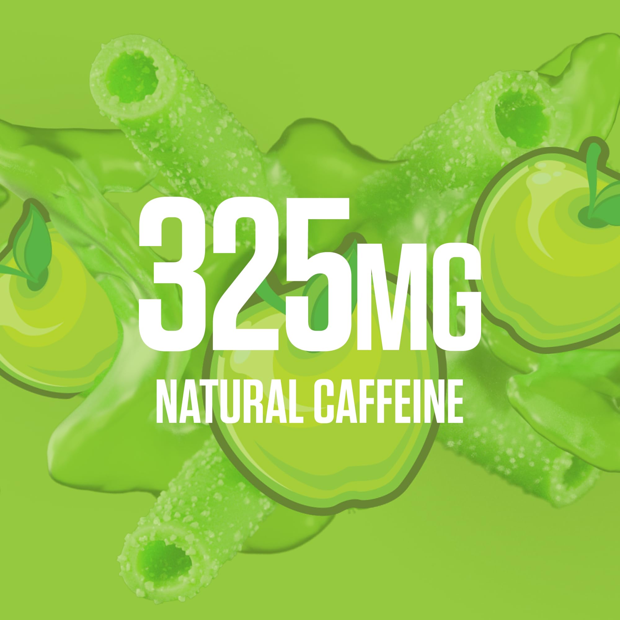 RYSE Loaded Sour Punch Green Apple label closeup with caffeine and beta alanine details.