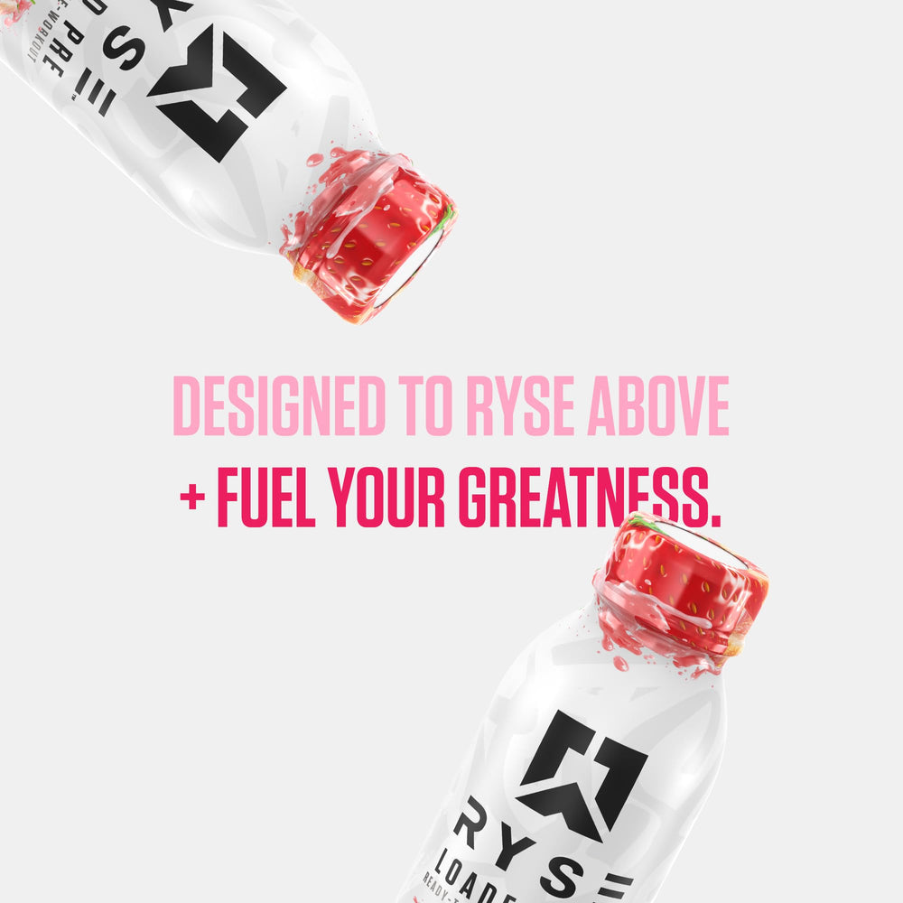 RYSE Pink Splash ready-to-drink bottle in gym bag for fast energy when needed