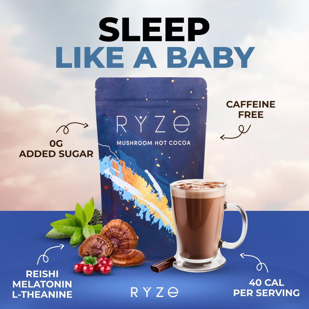 Relaxing cup of cocoa highlighting melatonin sleep support
