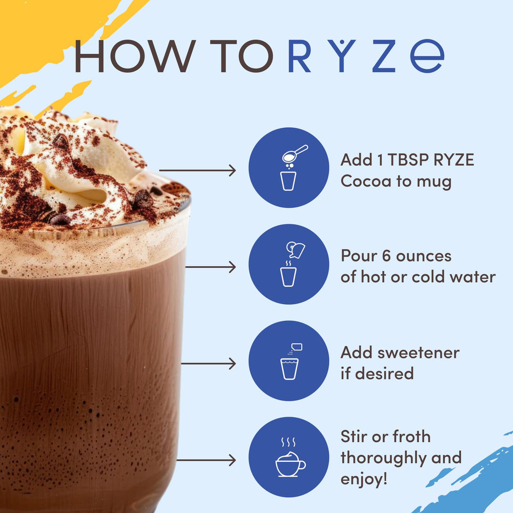 Zero caffeine and zero sugar sleep cocoa label
