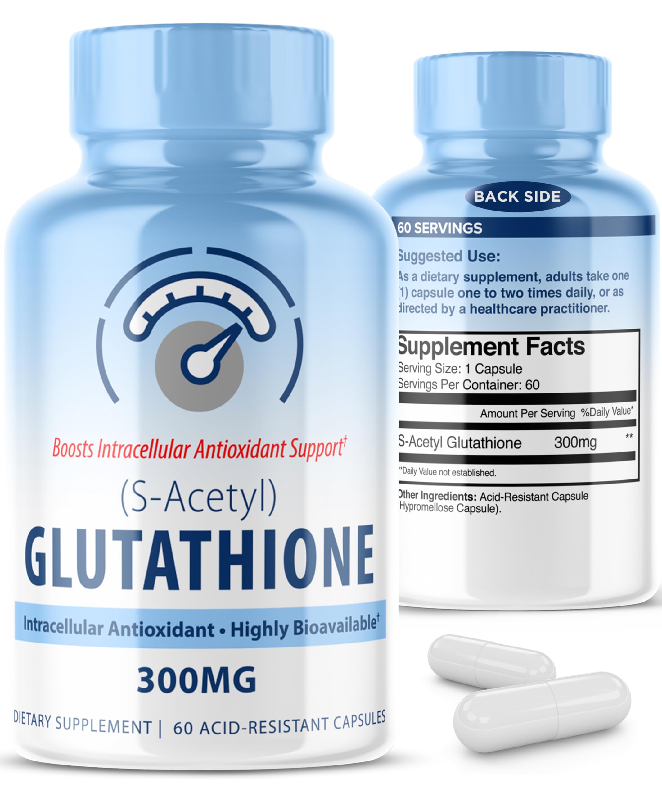 S-Acetyl L-Glutathione 300mg capsules bottle front