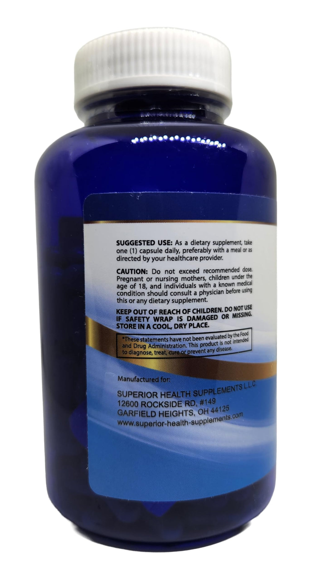 Ingredient panel highlighting third party tested purity