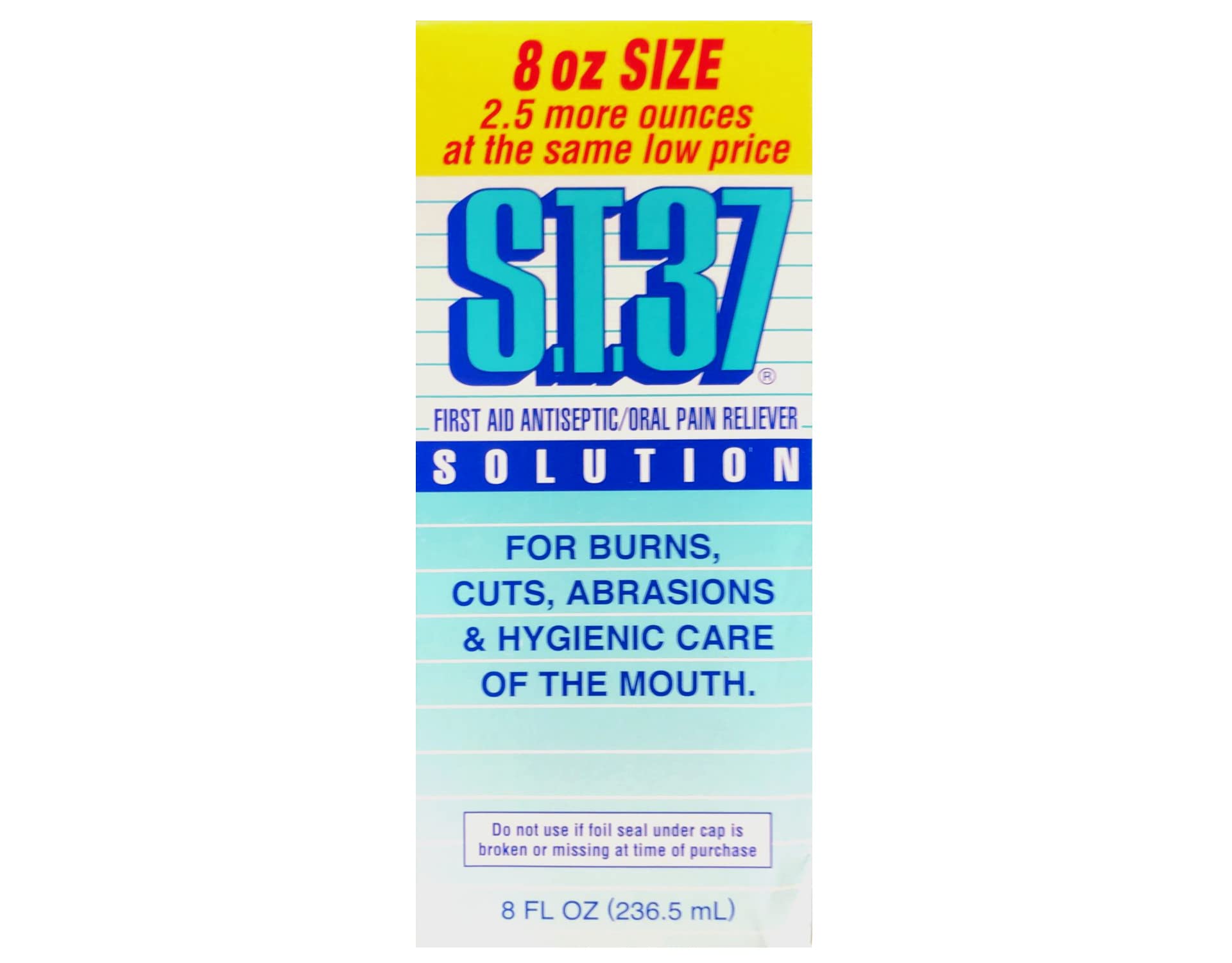 Label close-up of S.t.37 Liquid Mouth Wash