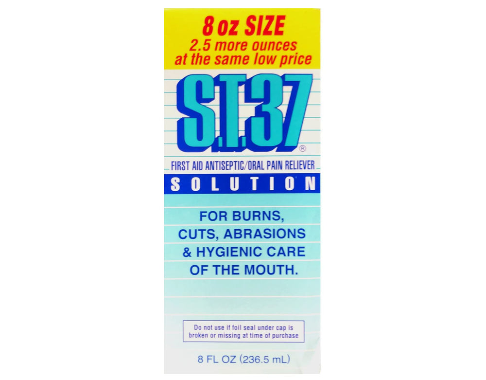 Label close-up of S.t.37 Liquid Mouth Wash