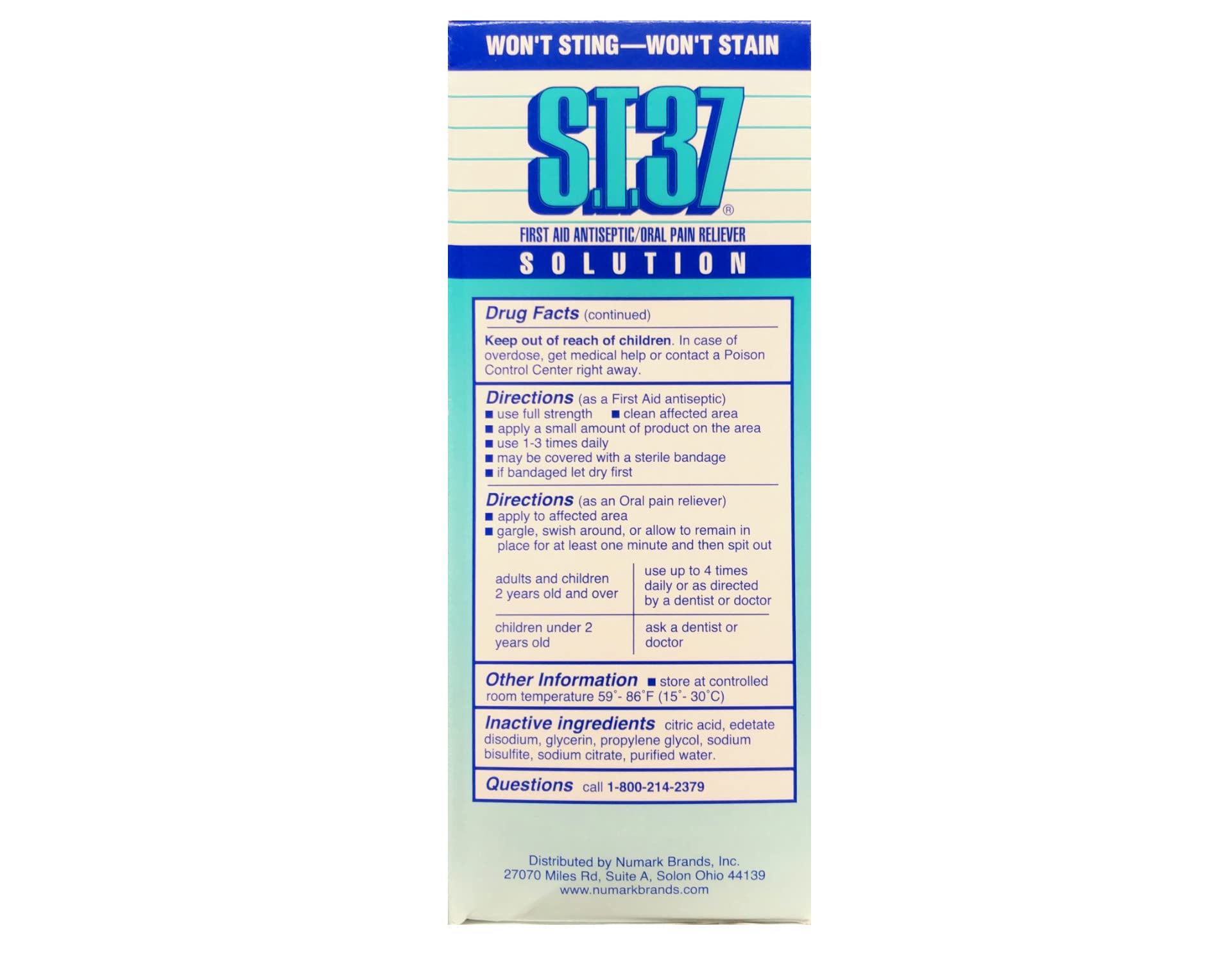 Notes and benefits of S.t.37 antiseptic mouthwash