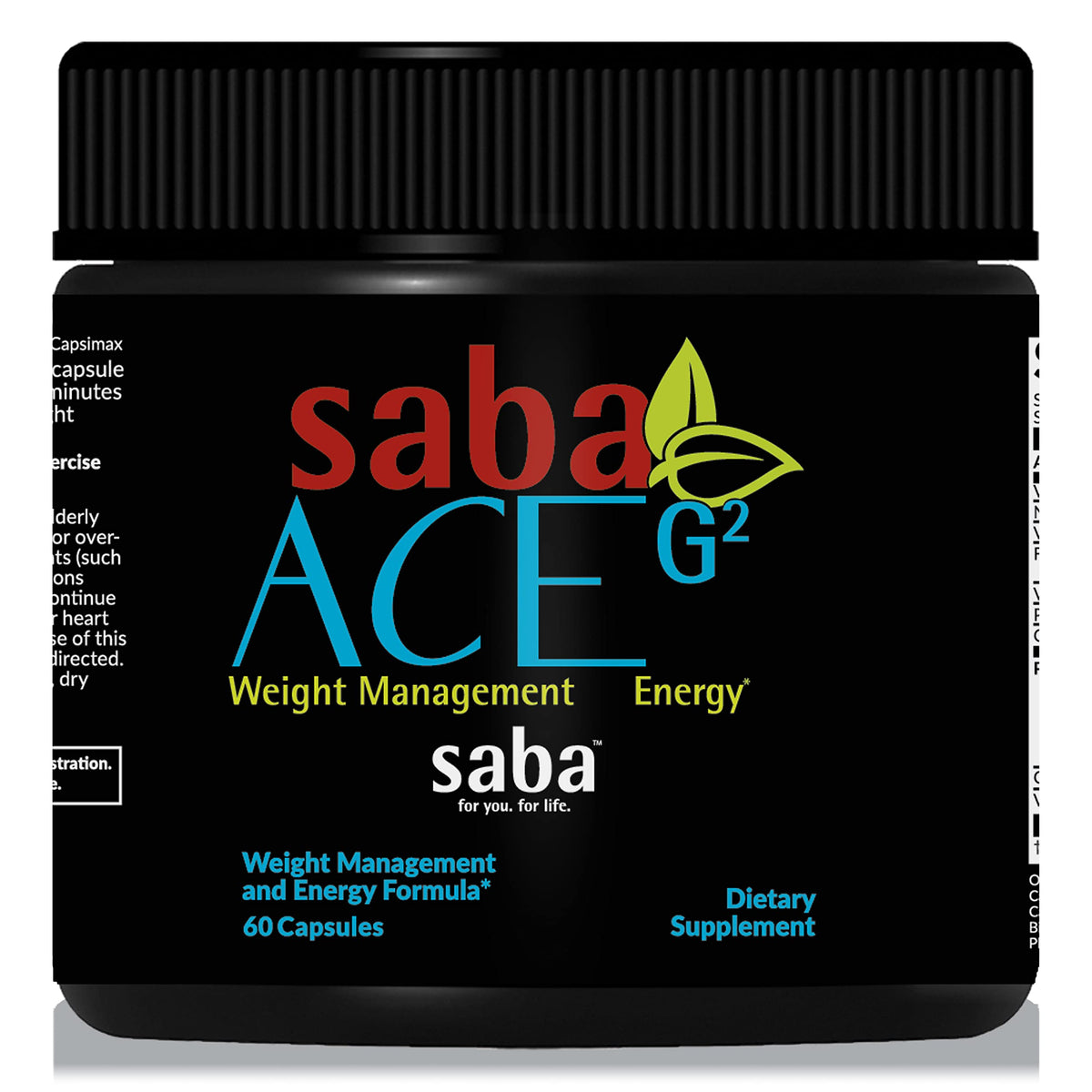 Front view of Saba ACE G2 bottle