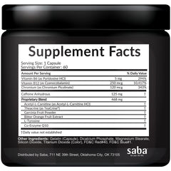 Close-up of Saba Skinny 5000 capsules