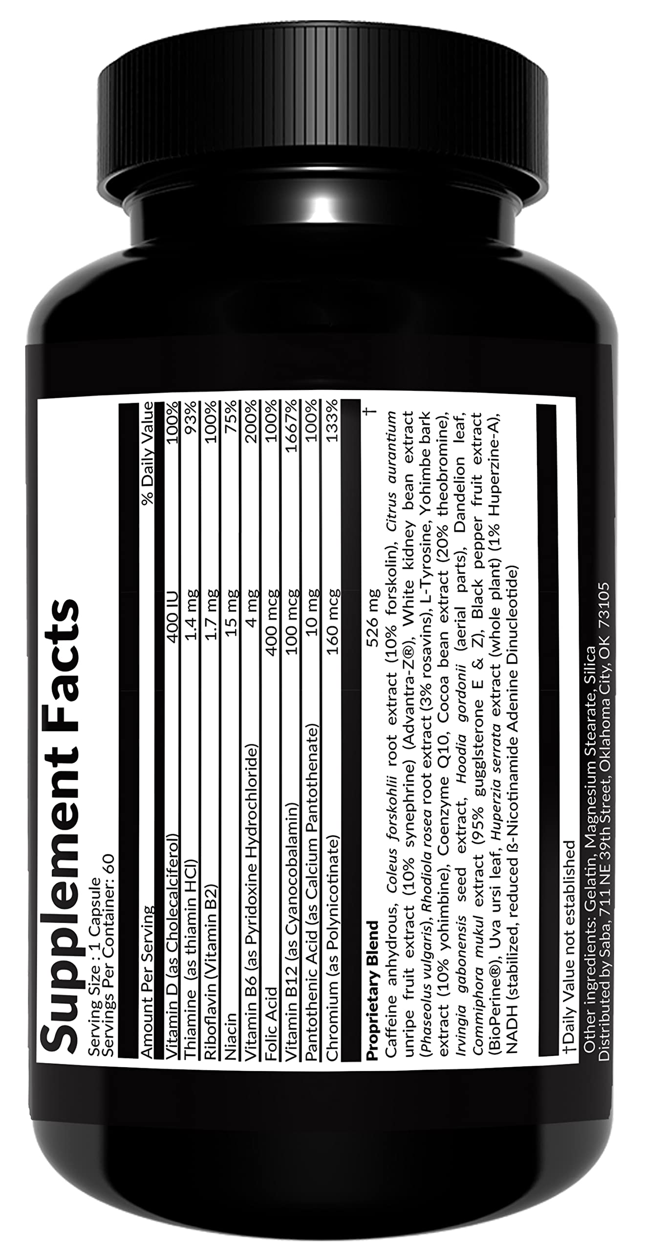 Capsules of Saba TrimPro thermogenic fat burner