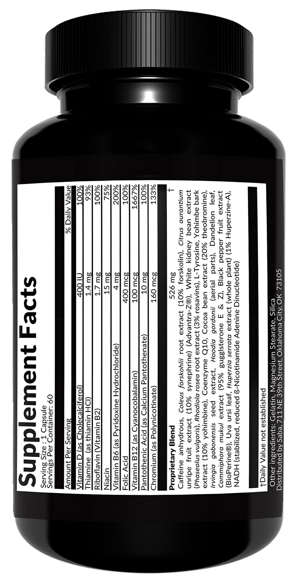 Capsules of Saba TrimPro thermogenic fat burner