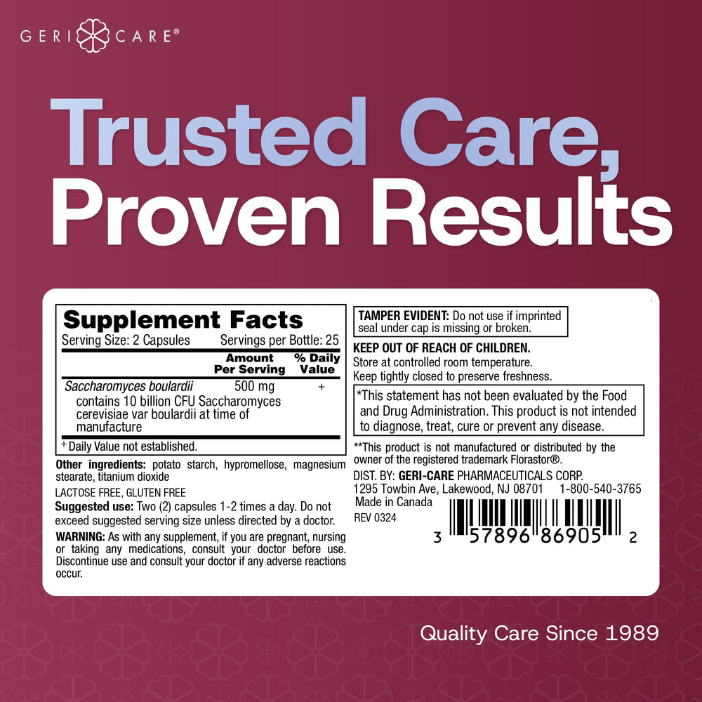 Geri-Care Saccharomyces boulardii 2-pack packaging