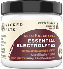 Sacred Eats Keto Electrolyte Powder bottle ready for keto hydration