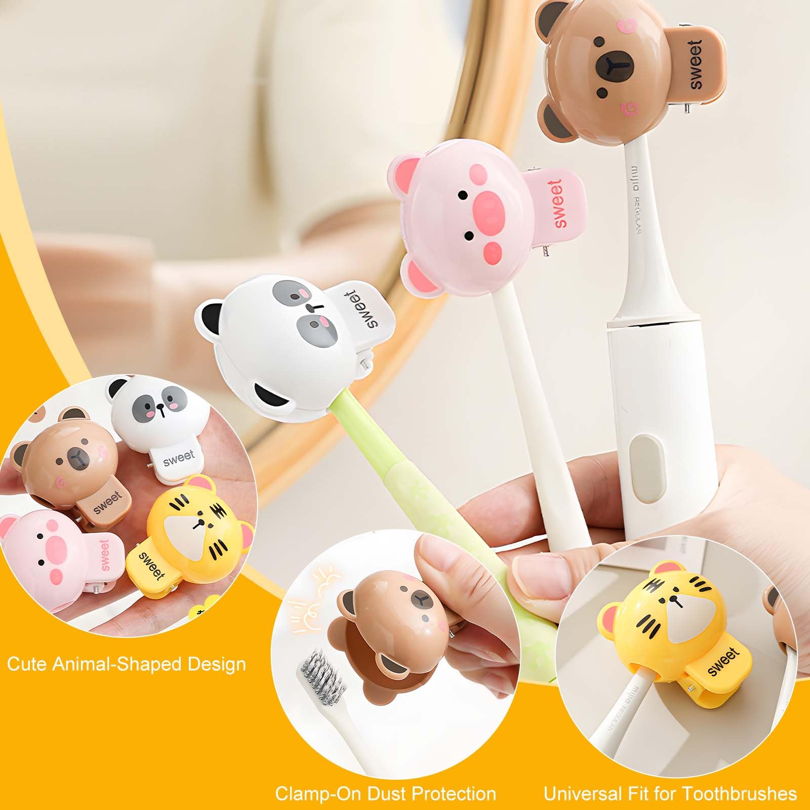 Sturdy ABS material close-up of sacxi toothbrush cover