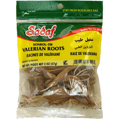 Front view of Sadaf Valerian Roots 2 oz bag