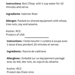 Sadaf Valerian Roots packaging and loose roots