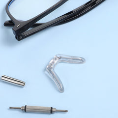 Non-slip nose pad attached to eyeglasses frame