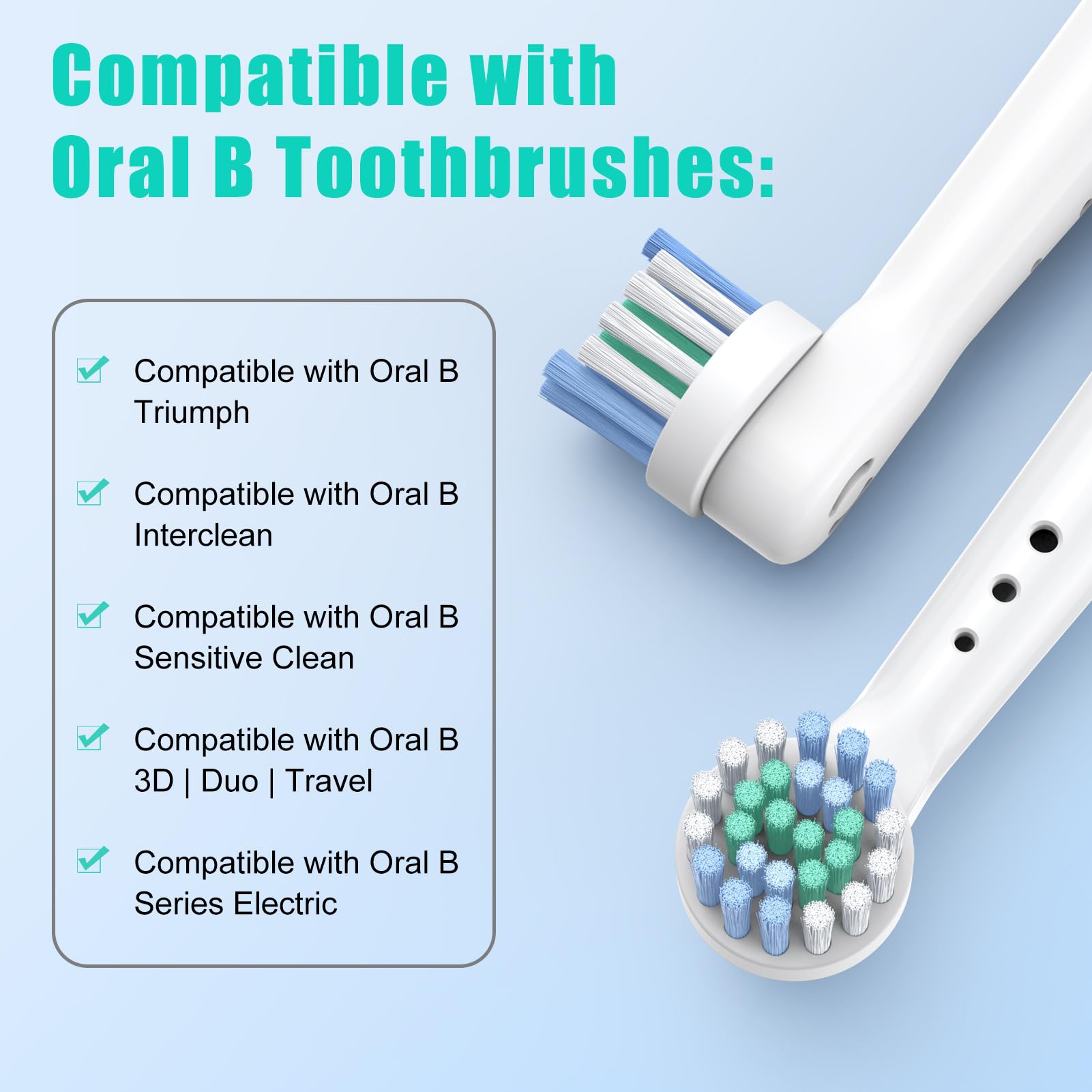 Safcare 8pcs replacement brush heads for Oral-B Electric Toothbrush YE638 - image 2