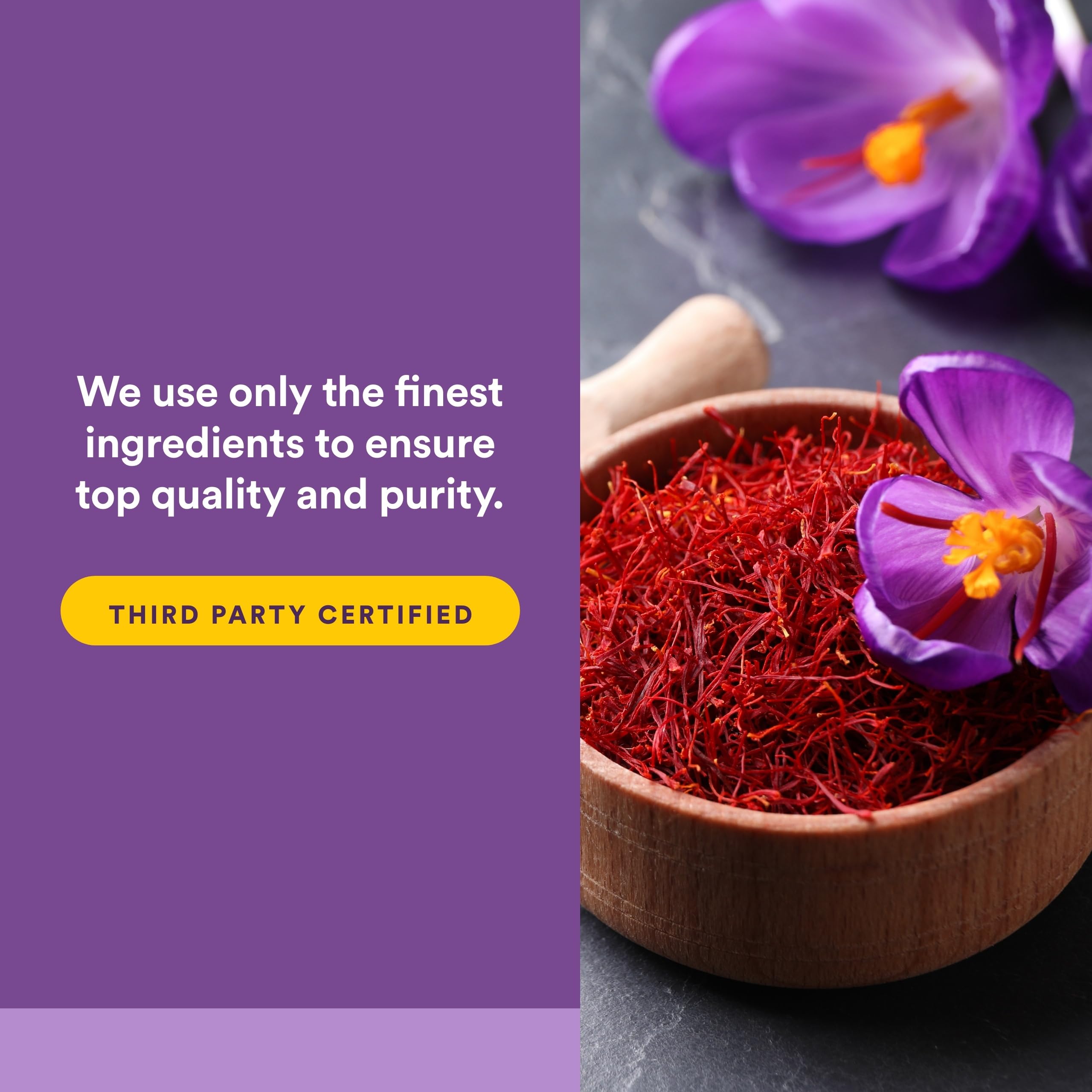 Capsule close-up showing saffron content