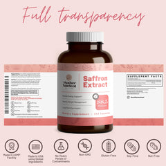 Saffron extract capsules with 88.5 mg per serving