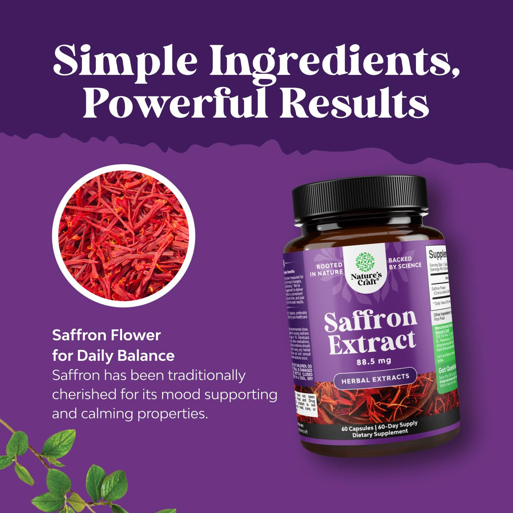 Saffron capsule indicating mood support benefits