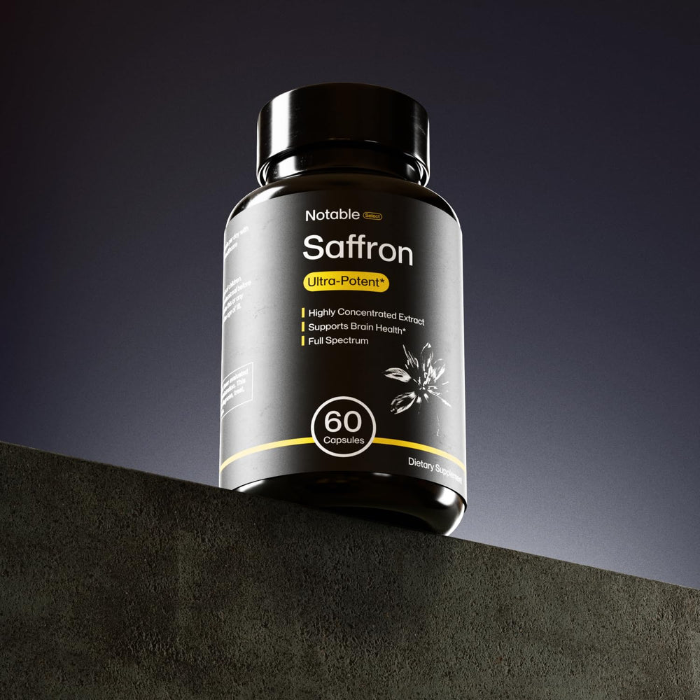 Premium saffron supplement packaging and branding