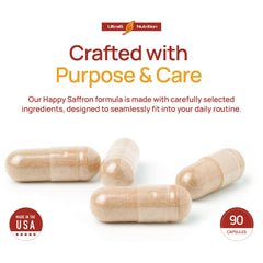 Close-up of saffron extract capsules
