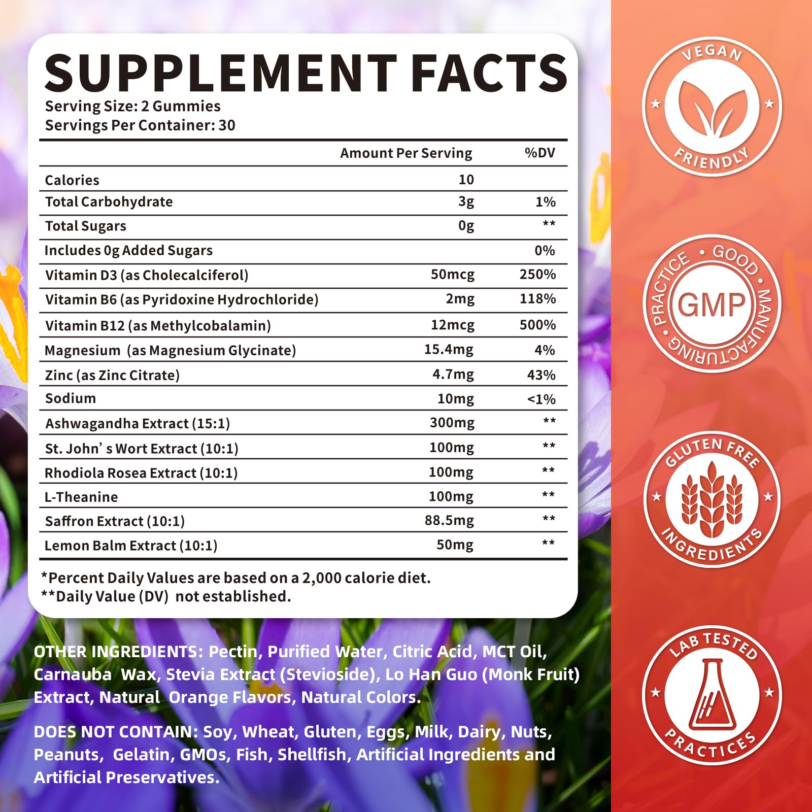 Close-up of saffron gummies showing vibrant yellow-orange color