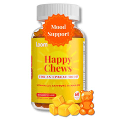 Saffron Gummies bottle label – Tropical Mango flavor, 60 count