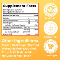 Close-up of tropical mango flavored gummies