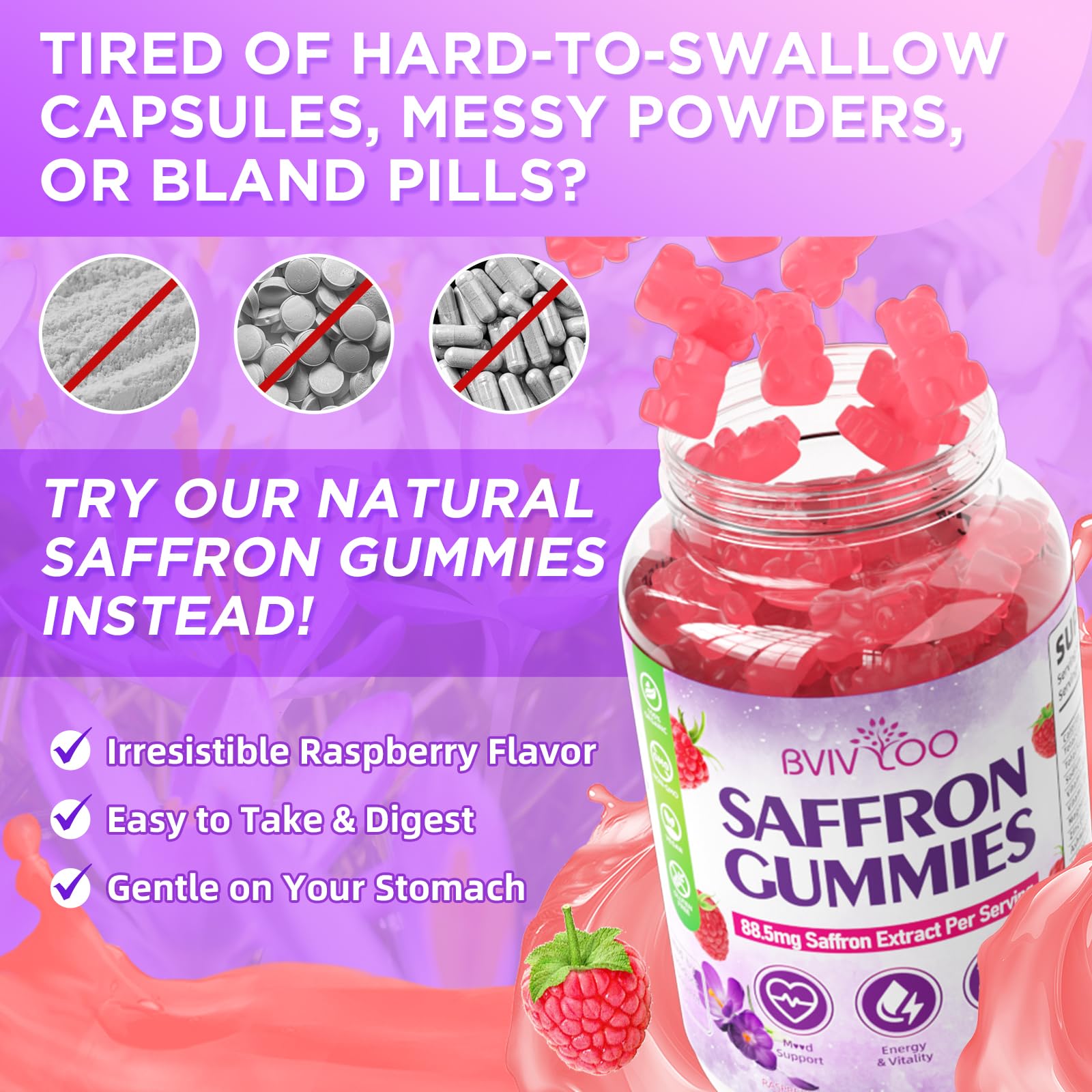 Gummy supplement for emotional balance and mood support