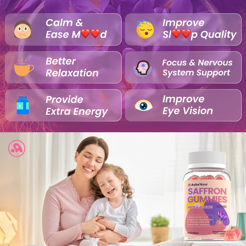 Kids enjoying saffron gummies for focus support.