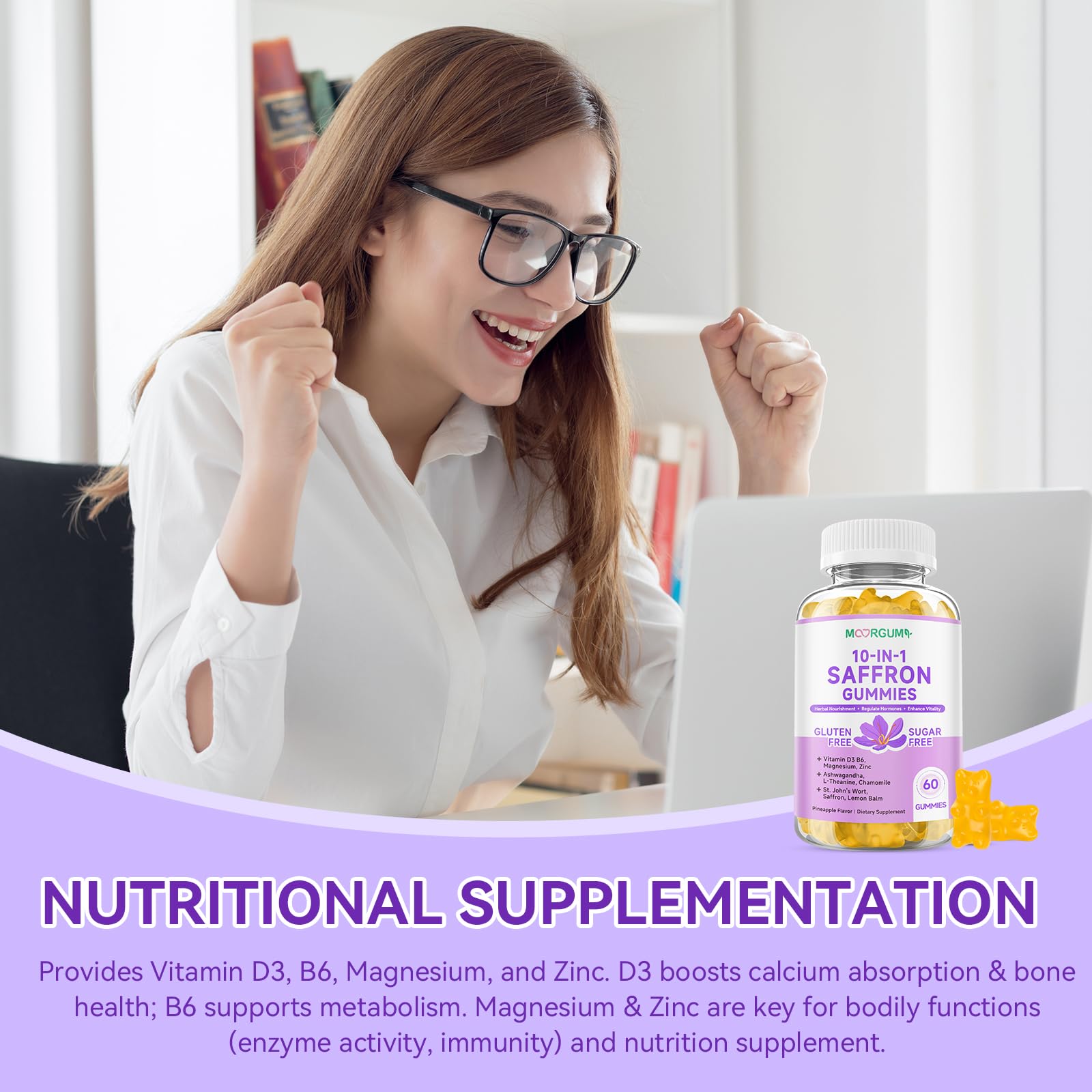 Minerals magnesium and zinc in the gummies