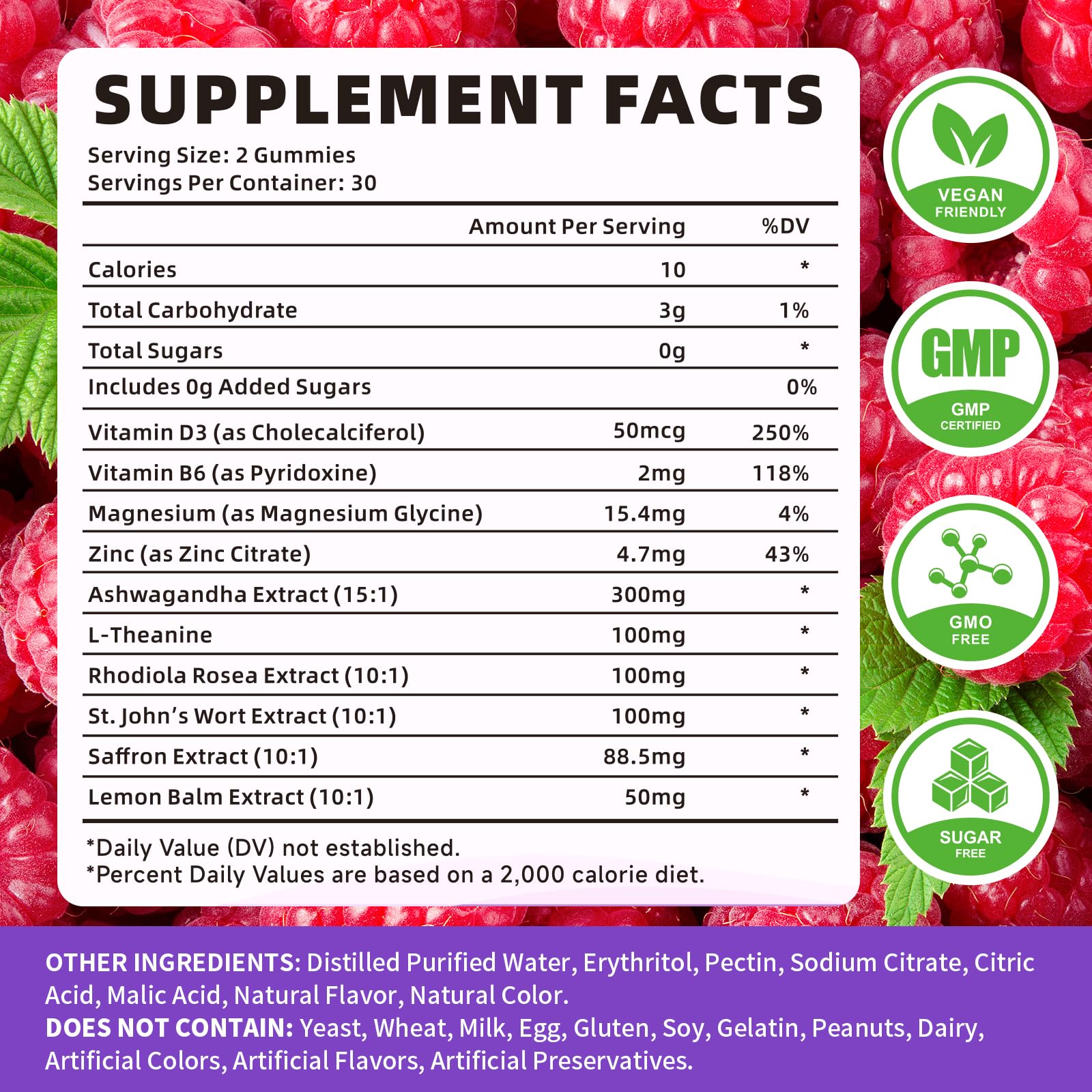 Close-up of Raspberry saffron gummy